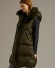 Yves Salomon - Down Coat Technical Fabric/Lg Hair Lamb - Hunter Green - 女装 - 羽绒大衣 - 墨绿 商品缩略图2