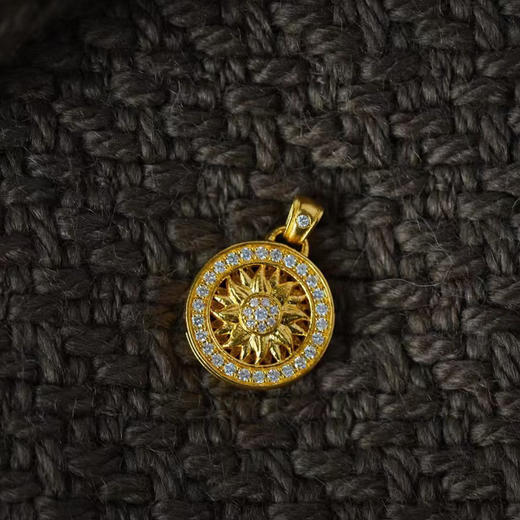 古法黄金点钻系列  三款日常佩戴的足金镶钻吊坠锁骨链项链 商品图2