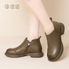 信诺全牛皮短靴女士冬季新款加绒加厚保暖棉鞋中年休闲软皮妈妈鞋23M583-5H/23M583-5C 商品缩略图5
