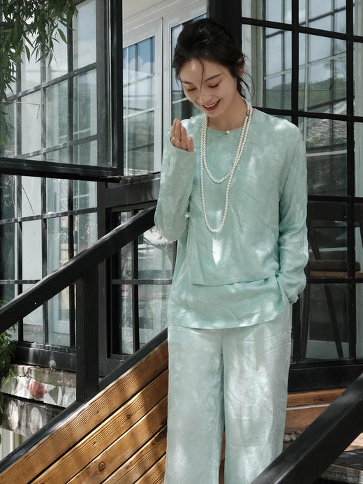 盛唐牡丹 |真丝花罗莺歌蝶舞女裤 商品图7