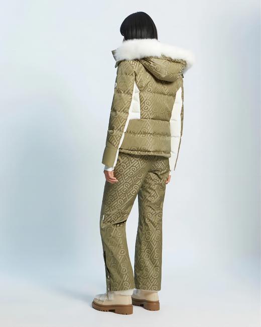 Yves Salomon - Down Jacket Skiwear - 女装 - 滑雪夹克 - 交织色/绿色 商品图2