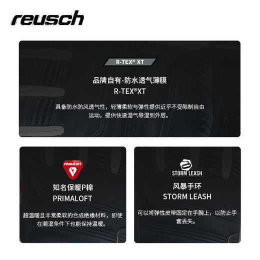 Reusch炫驰自由式男女款快干P棉防水高保温山羊皮滑雪手套6102240 商品图4