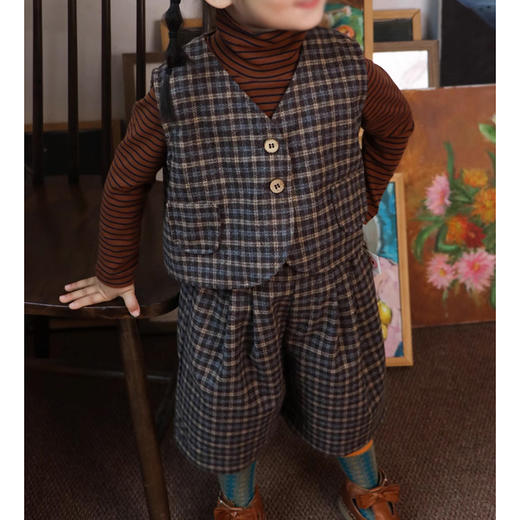 裁缝学苑TS22 儿童毛呢马甲纸样中裤男女童复古套装样衣打版裁剪 商品图4