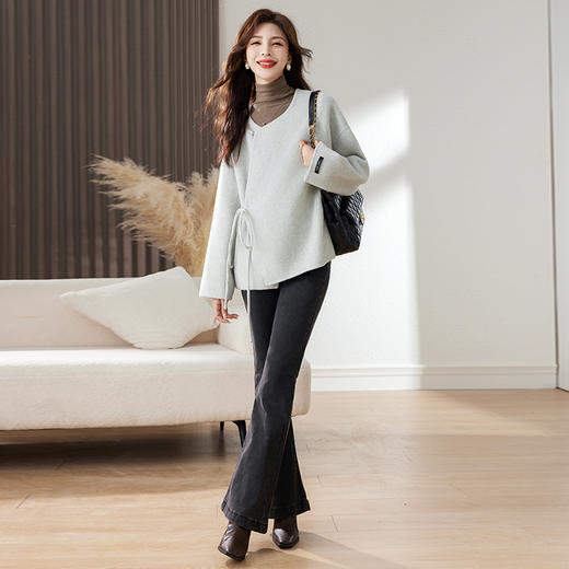 时尚新中式，纯手工缝制双面羊毛呢子大衣外套HR-HLGUO2393 商品图1