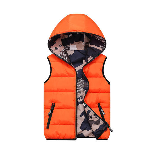 【双面可穿 柔软舒适】秋冬时尚新款加厚保暖可双面穿连帽中大童棉马甲 商品图8