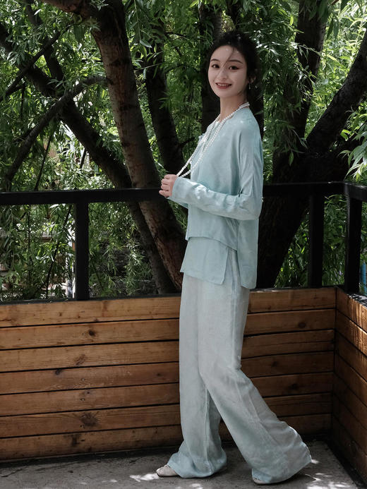 盛唐牡丹 |真丝花罗莺歌蝶舞女裤 商品图2