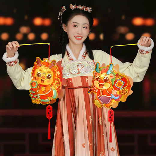 【9.9抢10个❗️新年国风投影灯笼】蛇年限定，小手一挥，快乐绽放，元旦儿童手工制作DIY新款走马灯幼儿园手提发光， 商品图3
