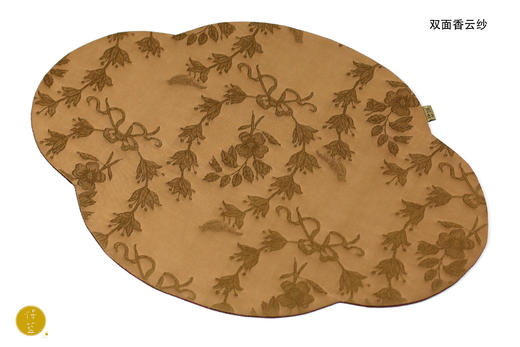 慢蓝刺绣椭圆 双面香云纱海棠 41*28cm 商品图8