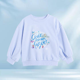 【商场同款】迪士尼童装女童套头卫衣春秋款中小童小公主卡通印花女孩上衣221DS0405