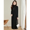 秋冬季新款内搭连衣裙，开叉加长款过膝长袖高领加厚针织裙CC-J-455 商品缩略图1