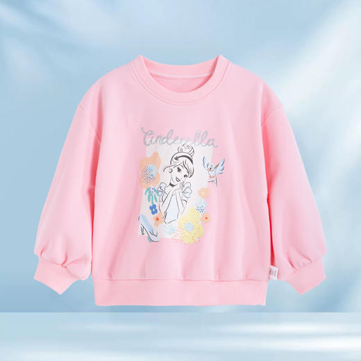 【商场同款】迪士尼童装女童套头卫衣春秋款中小童小公主卡通印花女孩上衣221DS0405 商品图3