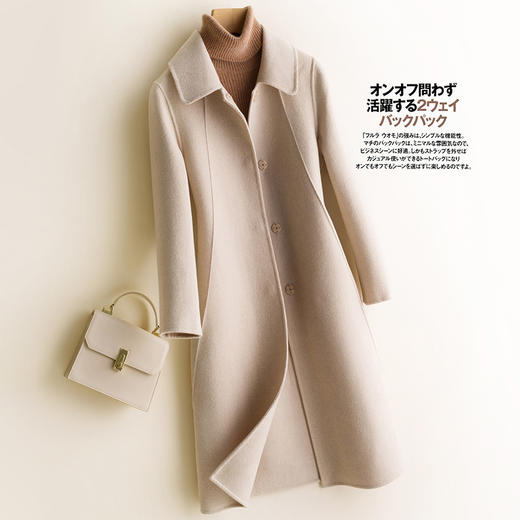 纯羊毛呢外套双面羊绒呢子大衣 商品图3