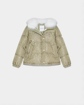Yves Salomon - Down Jacket Skiwear - 女装 - 滑雪夹克 - 交织色/绿色