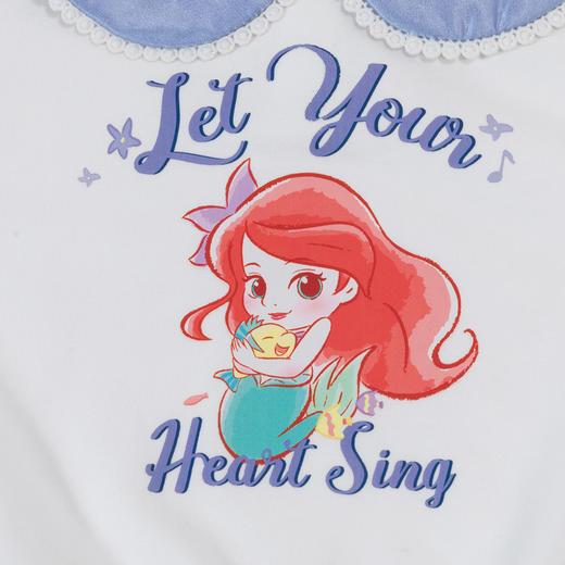 【商场同款】迪士尼童装女童娃娃领套头卫衣春秋款中小童人鱼公主可爱翻领上衣221DS0511 商品图2