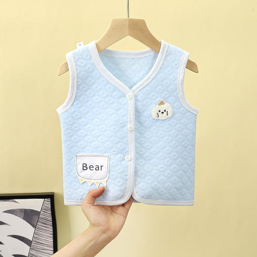 【宝宝加厚保暖夹棉马甲】宝宝三层夹棉针织马甲儿童马甲秋冬款女婴儿内穿坎肩男童加厚马甲 商品图3
