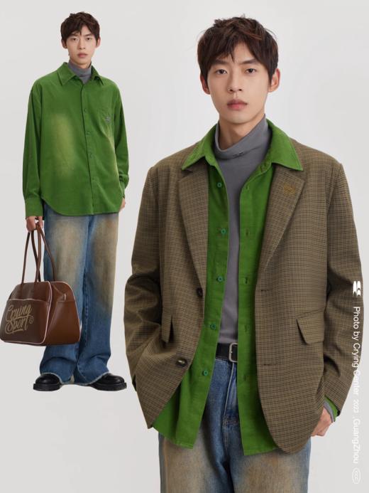 CryingCenter 芭比粉灯芯绒洗水渐变宽松长袖衬衫 哭喊中心 商品图2