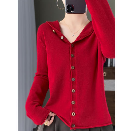 温暖百搭多款可选安迪绒绞花连帽开衫打底衫半身裙 商品图11