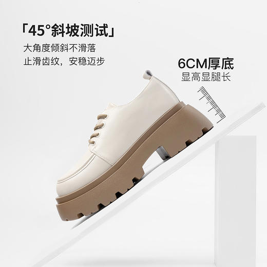 ZHR中口乐福鞋女2024春季新款洋气时尚休闲百搭简约学院风厚底英伦单鞋 商品图10