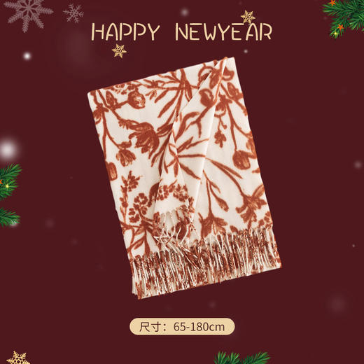 新年拜年红色围巾【冬季时尚百搭围巾女】韩系围脖 保暖披肩 商品图10