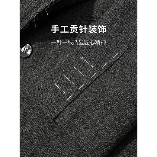 COCOBELLA知识分子风手工贡针毛呢西装女宽肩毛边西服SI3009 商品图3