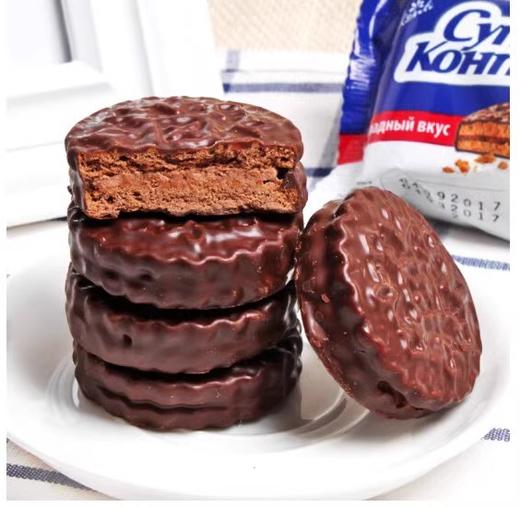 【俄罗斯零食】KONTI巧克力味三明治饼干250g 商品图3