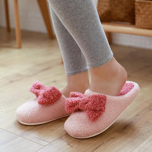 智庭可爱蝴蝶结秋冬居家棉拖鞋ZT2120 商品图2