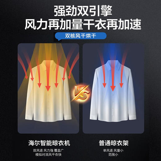 海尔（Haier）电动晾衣架 阳台自动升降隐藏嵌入式晾衣杆 风干烘干晾衣机 LS07，享受阳光，尽情晾晒，让家居生活更舒适。 商品图3