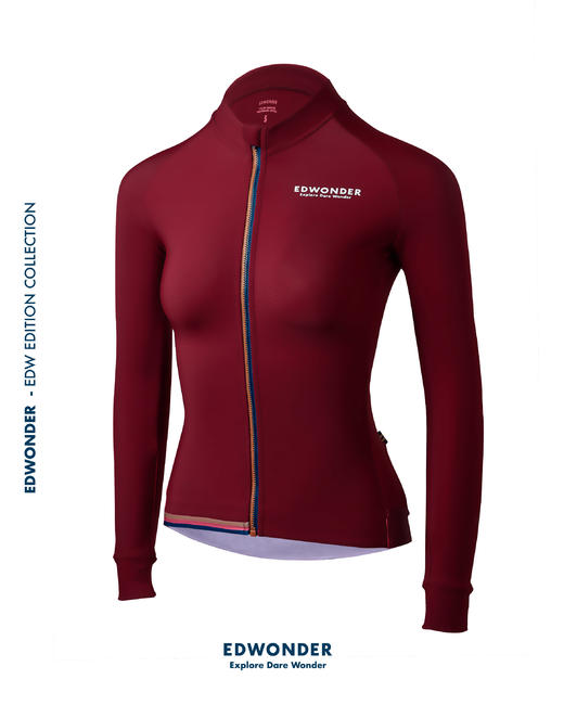 EdW超轻(女)抓绒长袖车衣-橡木紅褐Jersey 商品图0