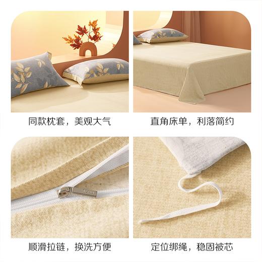 水星家纺 百丽丝家纺磨毛森屿茗川床上三件套被套被子 商品图4