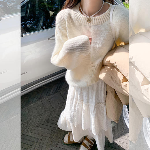 <曾小咸推荐>【秀场日记】杏色毛衣+杏色半裙 商品图4