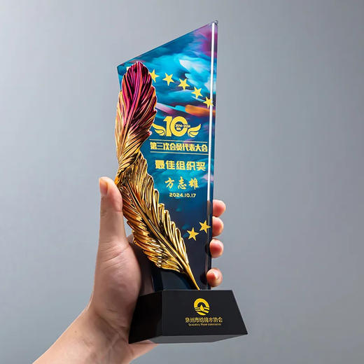 水晶奖杯定制高档大气奖牌定做创意彩印企业年会颁奖订制优秀员工 · 款式1 商品图8