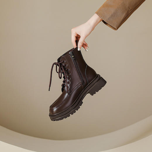 英伦风系带马丁靴短靴女2023秋冬新款平跟平底靴子女潮酷机车女生 商品图6