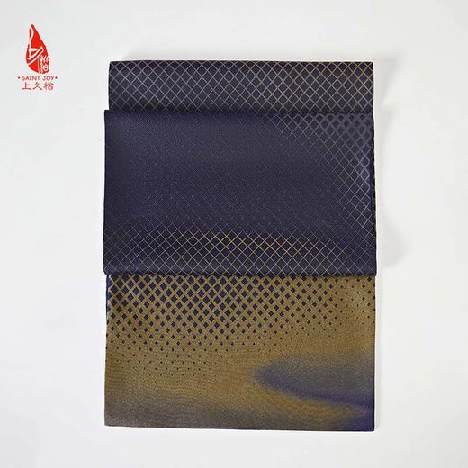 SAINTJOY/上久楷 宋锦双面长巾 万字幻格 蓝酒色  蓝金色  SJ17125 商品图3
