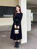 女黑丝绒连衣裙920 商品缩略图1