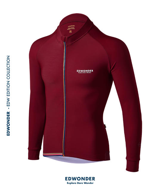 EdW超轻(男)抓绒长袖车衣-橡木紅褐Jersey 商品图0