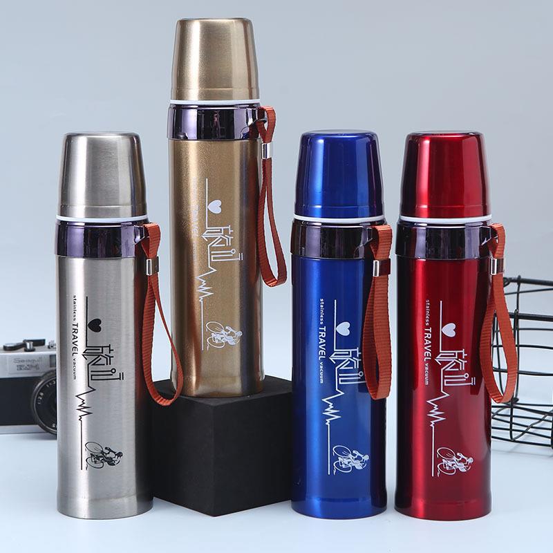 创意304不锈钢铁甲子弹头保温杯 大容量户外便携水壶真空礼品杯