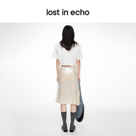 lost in echo2024春季新款设计师品牌亮片双扣带鱼尾半裙喇叭型女 商品图4