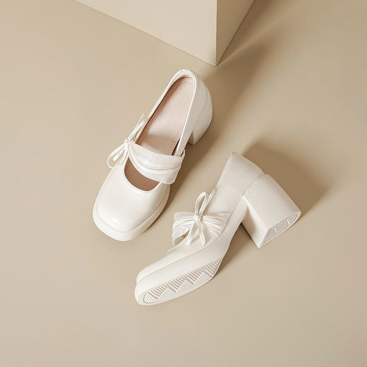 {穿上可以跳舞的鞋子}现货秒发2023春季爆款高跟玛丽珍鞋粗跟单鞋 商品图1