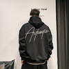 徐太浪日系刺绣连帽卫衣男秋冬潮牌美式休闲运动黑色帽衫外套 商品缩略图3