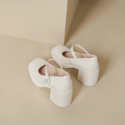 现货秒发新春热卖爆款高跟玛丽珍女鞋一字扣带软底粗跟单鞋 商品图2