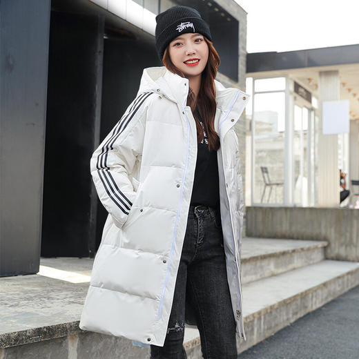 【蓬松柔软】三杠羽绒服 休闲保暖连帽 90白鸭绒羽绒服 男女同款 商品图2