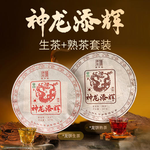 【组合】陈升号 2024年神龙添辉357g（生茶）+神龙添辉357g（熟茶） 商品图0