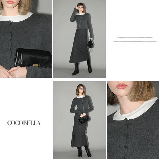 【限时特惠】COCOBELLA[32支双股]细腻弹力短款针织衫女叠穿小开衫MZ0001 商品图2