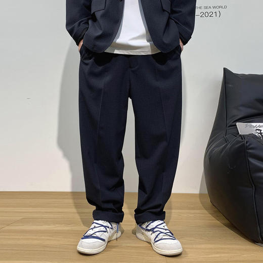 徐太浪春季潮牌休闲裤男2023年新款韩版潮流格子长裤宽松时尚裤子 商品图1