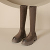 西部牛仔●复古过膝长筒靴小个子2023秋冬款厚底弹力瘦瘦靴长靴女 商品缩略图3
