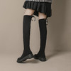 丝滑绒面过膝长靴女2023年秋冬款欧美长筒靴子系带不掉筒弹力袜靴 商品缩略图3