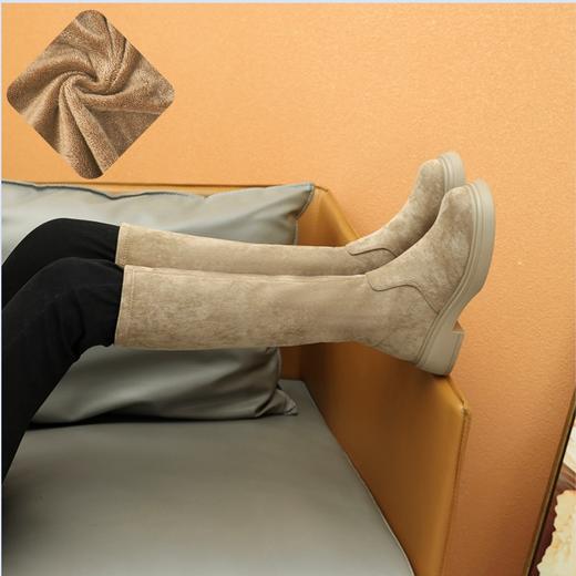 大小码女生32-40马丁靴短靴女绒面长靴女2023秋冬款显瘦长筒袜靴 商品图8