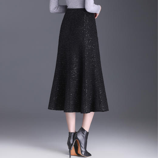 长款通勤时髦亮片修身鱼尾裙，新款高腰简约洋气时尚半身裙MYX-KYL-99683-L 商品图2