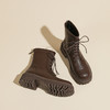 2023秋冬款短靴英伦风圆头粗跟短筒靴子女系带马丁靴经典款女靴子 商品缩略图9