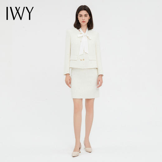 IWY/米白色西装套裙女气质小香风法式西服外套白领休闲C13313+S23313 商品图0